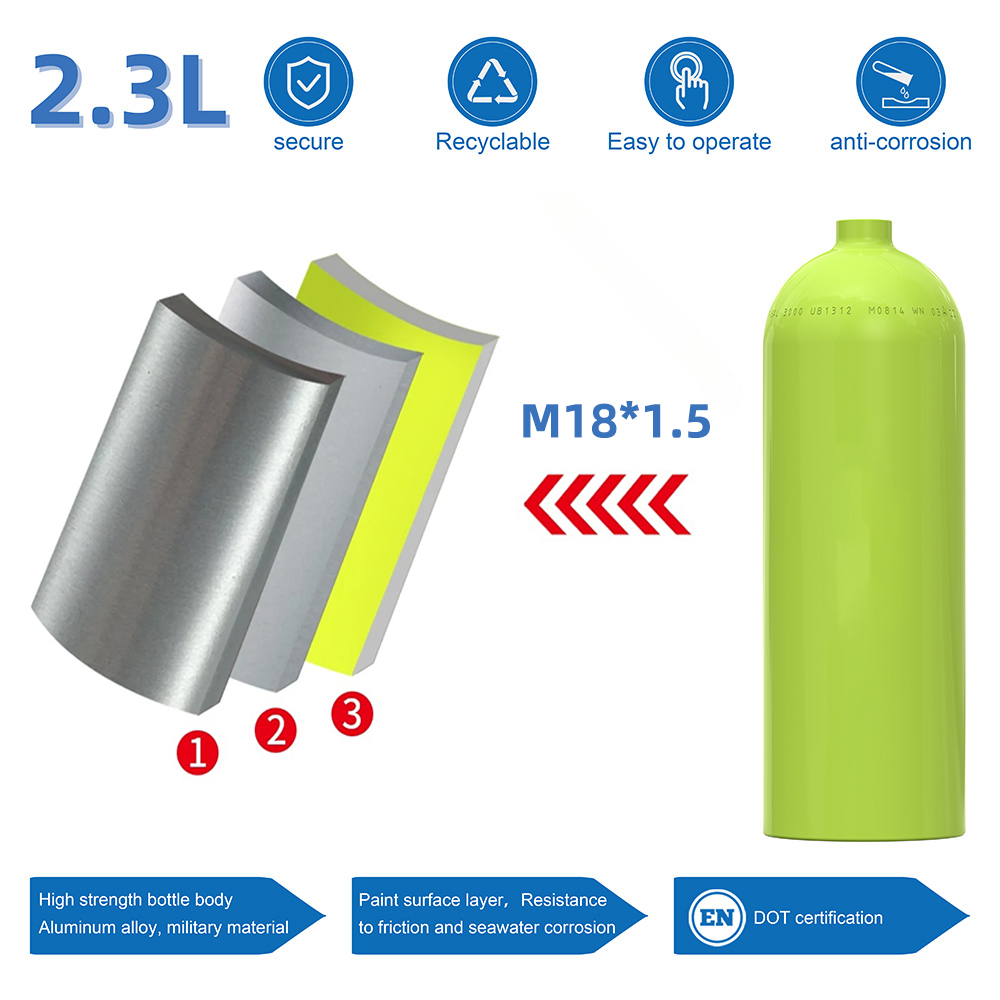 2.3L 300bar 4500Psi Aluminum C - Planted Aquarium Co2 recension och pris