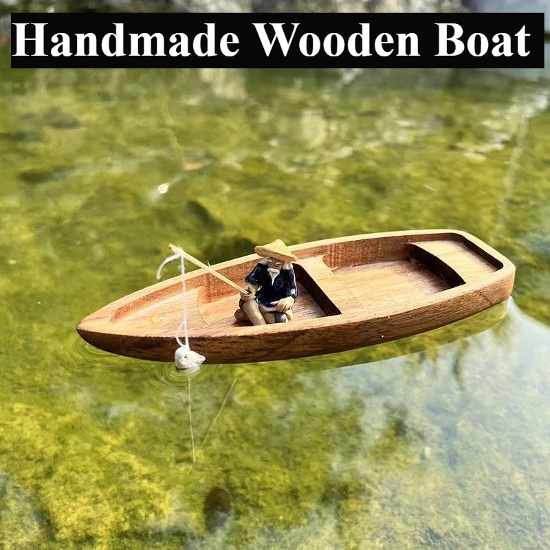 Handmade Wooden Boat Mini Floa - Aquarium Plant Rings recension och pris