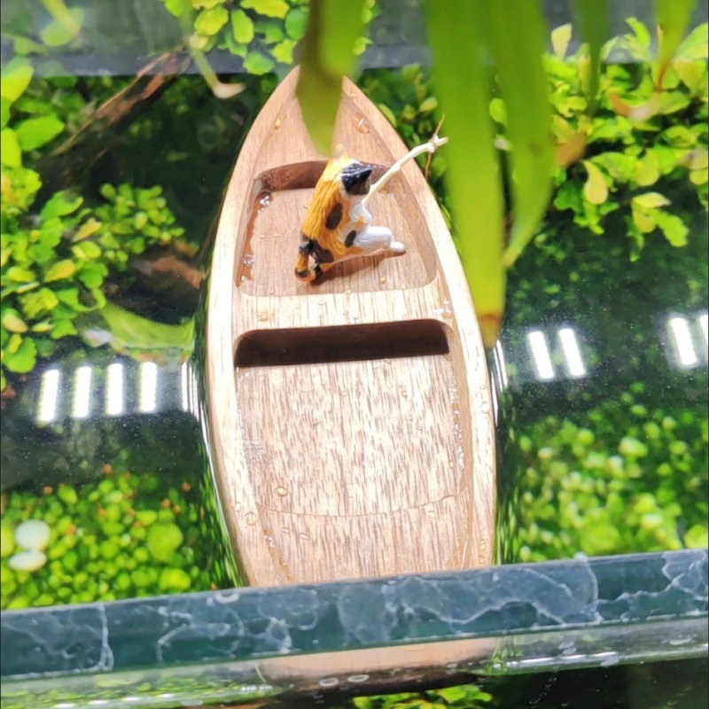 Handmade Wooden Boat Mini Floa - Aquarium Plant Rings recension och pris