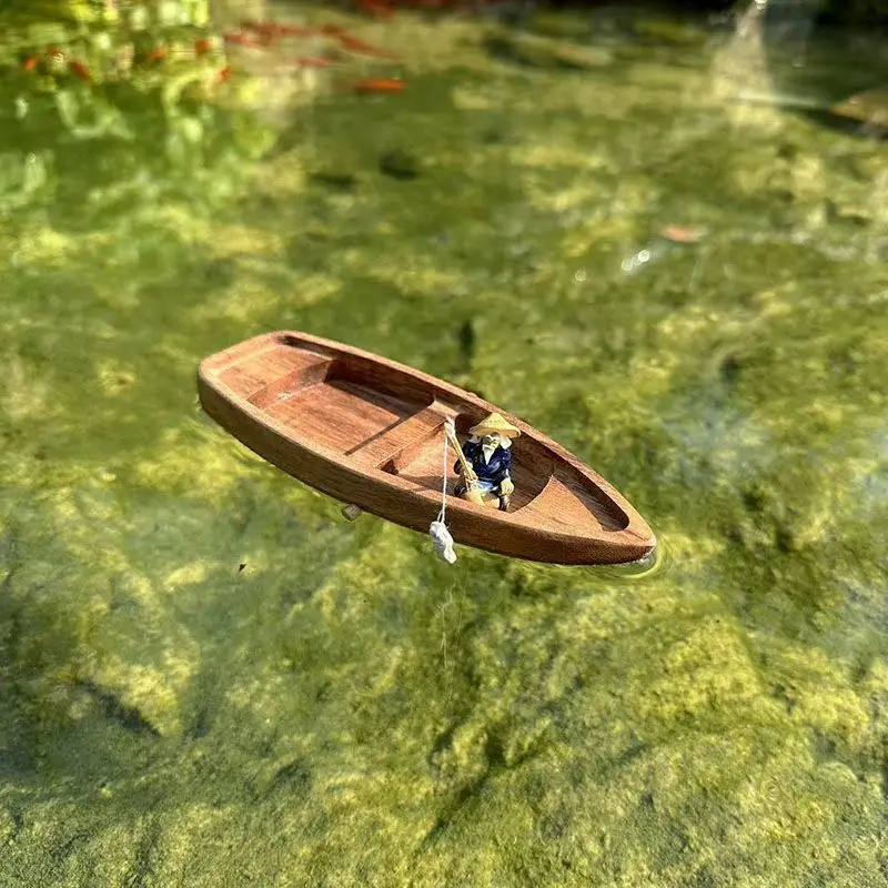 Handmade Wooden Boat Mini Floa - Aquarium Plant Rings recension och pris