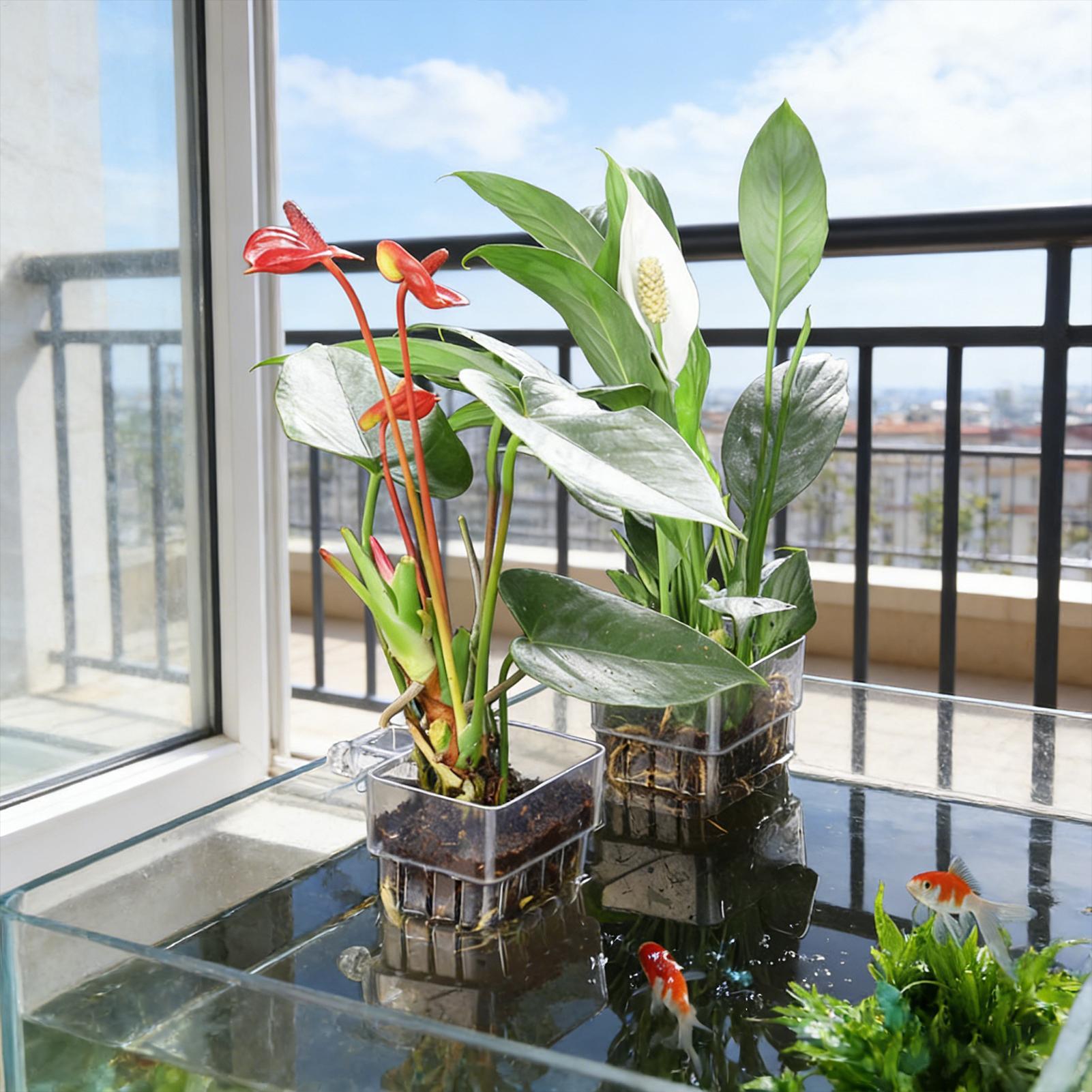 Transparent Hangable Pot Aquar - Aquarium Plant Rings recension och pris