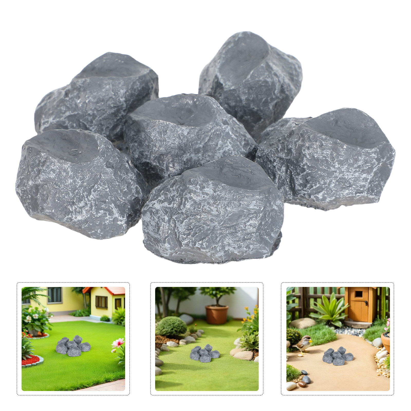 6Pcs Faux Landscape Rocks Deco - Planted Aquarium Accessories recension och pris
